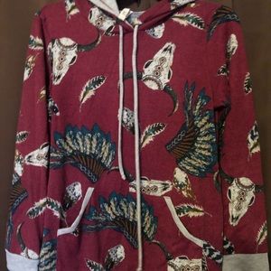 Cow skull/headdress hoodie